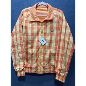 James Tattersall Retro Y2K Sport Reversible Striped Jacket Orange Size XL READ